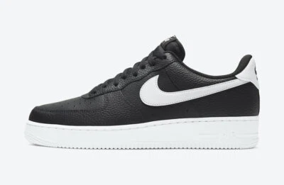 Nike Air Force 1 '07 Low Black White Pebbled Leather Nby CT2302-002 Men's - Image 1 of 4