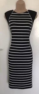 The Collection Debenhams Black White Striped Summer Occasion Party Dress Size 18 - Picture 1 of 5