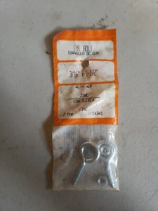 2 paquetes de 2 pernos de ojo de perno de corona 3/16" X 1-1/2" de zinc - Imagen 1 de 4