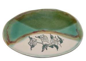 MYERSART Handmade Pottery Hickory Grove South Carolina Dogwood Studio Art Tray - Picture 1 of 8