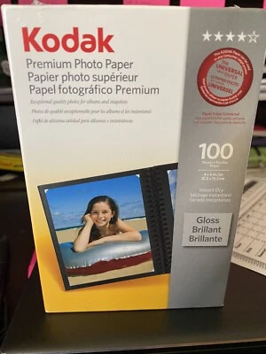 NUEVO Papel Fotográfico Kodak Premium Brillo 100 Hojas Secado Instantáneo 4x6 KG Foto 1 de 2