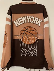 BASKETBALL WARM-UP JACKET NEW YORK SUPER RARE VEEZO BRAND-EUC Size Large - Picture 1 of 12