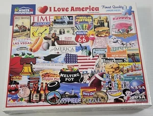 *N) White Mountain Puzzle - I Love America - #1279 - 1,000 Pieces - 24" x 30" - Picture 1 of 6