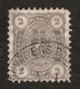 1875-82 Finland Sc# 17 - 2p Coat of Arms. Used postage stamp Cv$50 - Picture 1 of 1