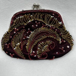 Moni Couture Clutch Handtasche klein 8x6x1" Perlen Vintage Glitzer - Bild 1 von 9