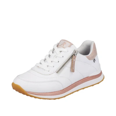 RIEKER Revolution Damen Sneaker weiß 42505-80 mit Reißverschluss echt Leder