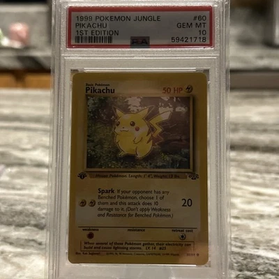1999 POKEMON JUNGLE 1ST EDITION #60 PIKACHU PSA 10 GEM-MINT - Image 1 of 4