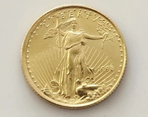 1998 = 1/10 OZT Gold American Eagle .999 Fine Gold - Picture 1 of 2