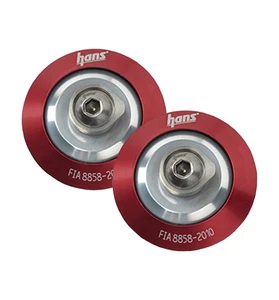 Helm Hans/Hybrid Pfostenclips mit Schlüsselpaar M6 Gewinde Rennen Rallye Auto rot - Bild 1 von 6