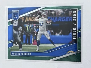 2022 Panini Donruss Elite Justin Herbert Field Vision Green #FV2 Chargers - Bild 1 von 2