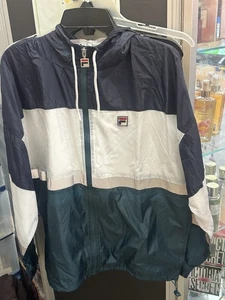 Fila Light Jacket White, Blue & Green Size L  - Picture 1 of 12