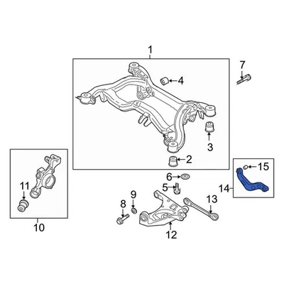 For Audi S4 2004-2009 Audi 3R0505323 Rear Left Upper Suspension Control Arm - Image 1 of 4
