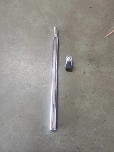 1998 SCHWINN STINGRAY ORANGE APPLE ETC CHROME SEAT POST + CHROME S CLAMP L$$K - Picture 1 of 14