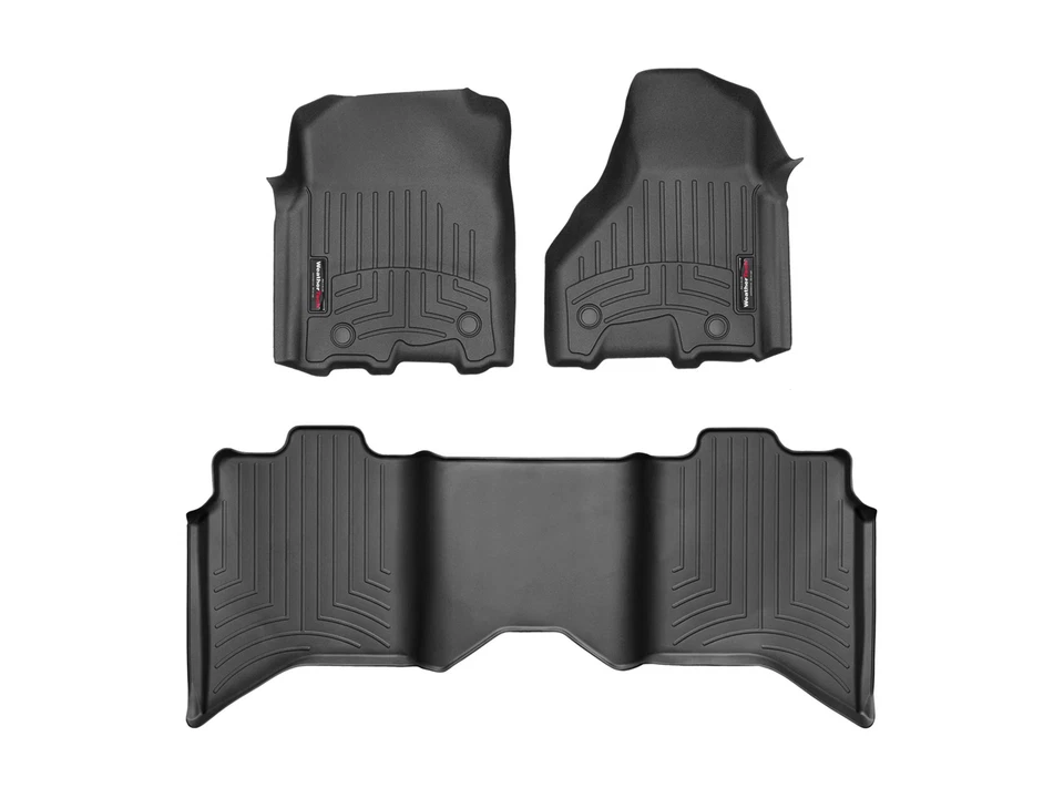 WeatherTech Floorliner для грузовика Dodge Ram 1500 2013-2018 годов выпуска - 1-й и 2-й ряд, черный - Изображение 1 из 4