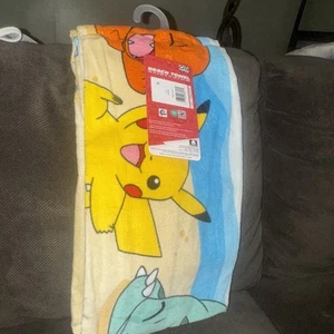 Telo mare piscina bambini Pokemon sulla spiaggia 100% cotone - Foto 1 di 4