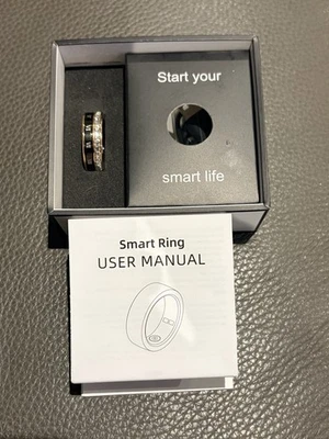 Smart Ring Size 9 Gold/Back/Diamond Effect Shell Health Monitoring - Image 1 of 4