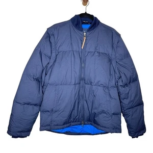 Brooks Brothers cappotto uomo piumino convertibile blu navy taglia media nuovo con etichette $248 - Foto 1 di 8