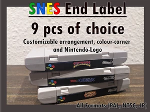 Cartouche supérieure colonne vertébrale SNES End Label Endlabel / personnalisée / 9 pièces libre choix - Photo 1/8