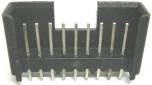 Connector MODU II 9 Pin Male 90°. Pitch 2.54 mm, Black - Picture 1 of 8