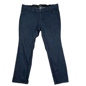 Woman Within Straight Leg Slimming Jeans Stretch Dark Wash Plus Size 26W Tall - Picture 1 of 13