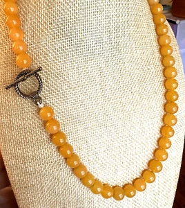Exquisite Natural Yellow Dragon Aventurine Necklace with Clasp - Picture 1 of 8