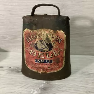 Antike Vintage Metall HOLSTEIN GLOCKE Nr. 3 BLUM Mfg Co USA Bauernhof Kuh Rinder SCHÖN! - Bild 1 von 7