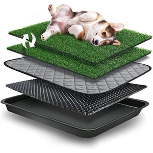 Dog Potty Training Pet Pee Pad Artificial Grass Mat 23" x19" Tray Indoor Outdoor - Picture 1 of 12