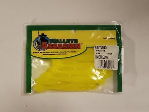 Walleye Assassin 4" Turbo soft plastics 10 per package , Limetreuse