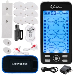 Tens Unit Muscle Stimulator 24 Modes Rechargeable Device With Massager Belt - Picture 1 of 5