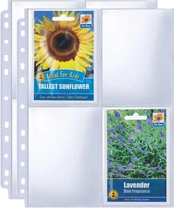 240 Pockets 3.5X5” Seed Packet Sleeves, 30 Pack Double Sided 4 Pocket Seed Organ - Picture 1 of 12