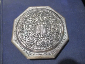 Antike HÜPFSCHALE ALS Kambodscha Silber Damen Pulverdose/Spiegel, 0,900 Silber - Bild 1 von 9