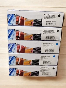 Dell 2150cdn 2155cn Toner 5er Pack 3 Schwarz 2 Cyan Neu Hohe Kapazität Versiegelt - Bild 1 von 5