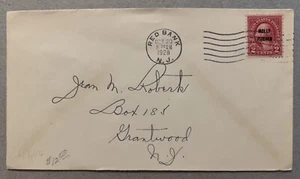 1928 RED BANK NEW JERSEY COVER MOLLY PITCHER STAMP SENT TO GRANTWOOD - Picture 1 of 3