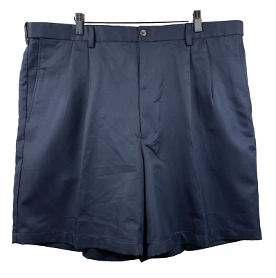 Pantalones Cortos HAGGAR Performance Para Hombre Talla 42 Azul Marino Geniales 18 Sin Hierro Comodidad Cintura Elástica Foto 1 de 4