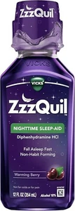 ZzzQuil Nighttime Sleep-Aid Liquid Berry Flavor (12 fl. oz., 3 pk.) - Picture 1 of 10