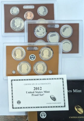 2012-S US Mint 14-Coin Proof Set Complete Slides/Box+COA -OGP- - Image 1 of 3