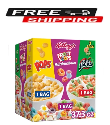 Kellogg's 谷物,品种包 37.3 盎司,3 件装 — 第 1/4 张图片
