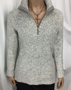 Tommy Hilfiger Sweater Womens Small Gray 1/4 Zip Pullover FSB250128/SB4 - Picture 1 of 9