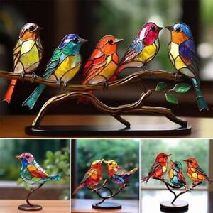 Stained Acrylic Birds on Branch Desktop Ornaments Acrylic Material
