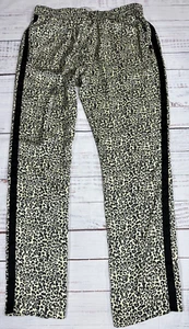 Maison Scotch Womens Miami Deco Leopard Print Pull On Pants Sz 3 Green Black - Picture 1 of 12