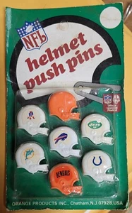 Vintage NFL Football Helmet Push Pins - AFC 1970's mixed pack 7 helmets - Retro - Picture 1 of 4