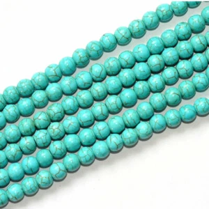 F6-07 - 6 MM BLAUER HOWLITH KUGELN STRANG - Bild 1 von 1