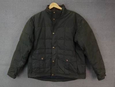 Vintage LL Bean Jacket Waxed Cotton Goose Down Puffer Green Men's Large Regular - Image 1 of 4