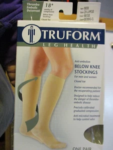 TRUFORM PIERNAS SALUD ANTIEMBOLIA DEBAJO DE LA RODILLA MEDIAS 3XL BEIGE #8808 NUEVO EN CAJA - Imagen 1 de 16