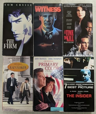 VHS Set Of Political Thrillers A Time To Kill Witness The Firm The Insider Pr X6 Foto 1 de 4