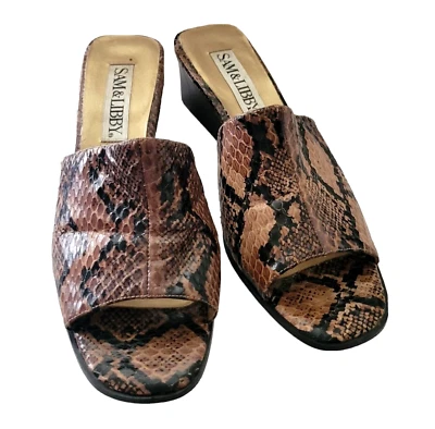 Sam & Libby Leather Snake Print Pumps Size 9.5 - Image 1 of 4