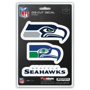Seattle Seahawks Team Logo - Set Of 3 Sticker Sheet - Picture 1 of 1