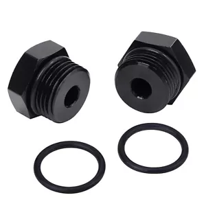 LokoCar 8AN Block Off Cap Male Adapter Fitting Plug Aluminium Alloy 2Pcs Black - Bild 1 von 13