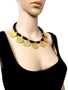 N14 Ethnic FASHION TIBETAN Tribal Brass Tone Pendant Choker NECKLACE New Jewelry - Picture 1 of 6