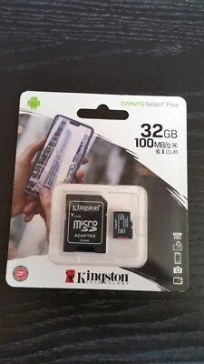 Memory Card Kingston micro SDHC 32GB UHS-I Class 10 FHD Canvas Select Plus - Immagine 1 di 4